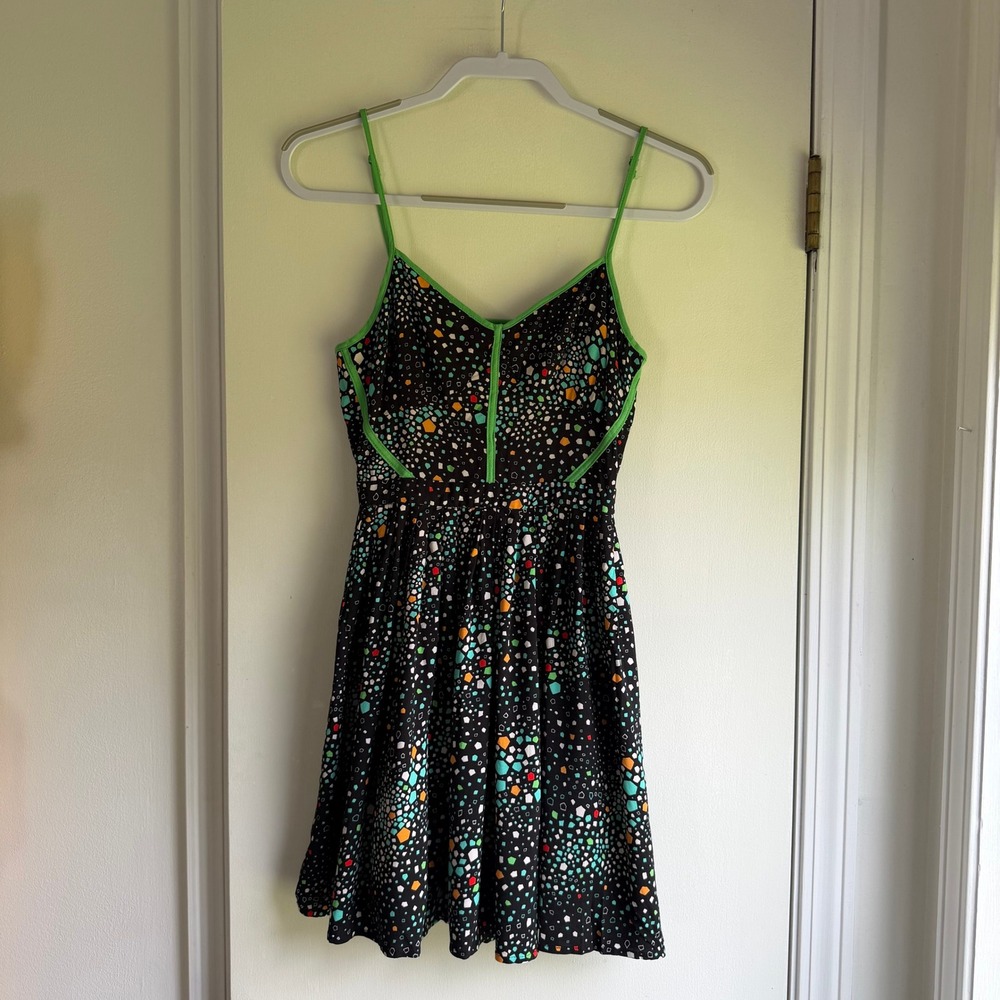 Cooperative Urban Outfitters Black Mosaic Print Cutout Back Mini Dress Size 2